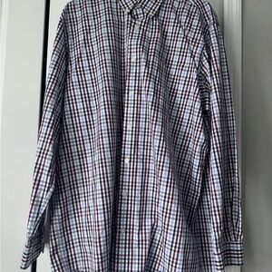 Men's Duluth trading co wrinkle fighter Button-Down Shirt - Blue & Brown